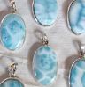 Larimar srebrni obesek ovalni (atlantidski kamen)