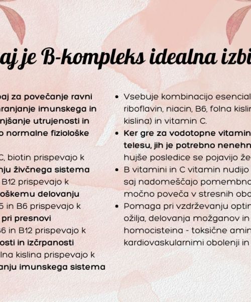 Naravni B kompleks (iz kaljene ajde) z eko acerolo (60 kapsul)